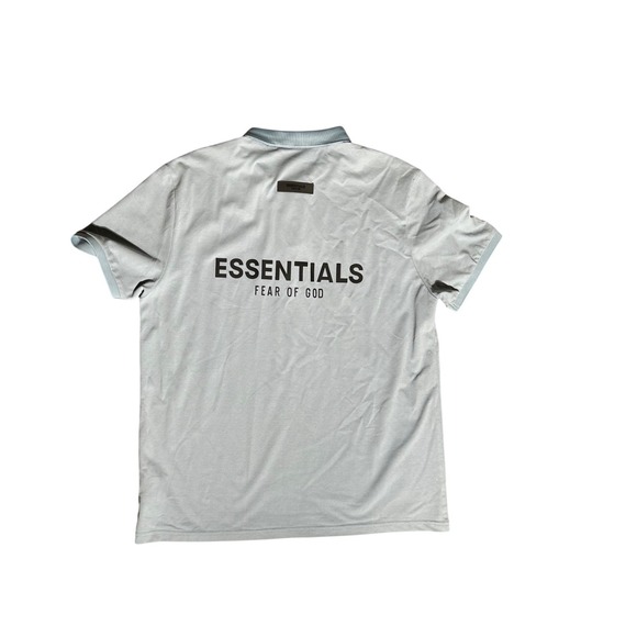 Fear of God ESSENTIALS Other - Essentials Fear of God Polo Shirt Mens XL Light Blue Short Sleeve Logo